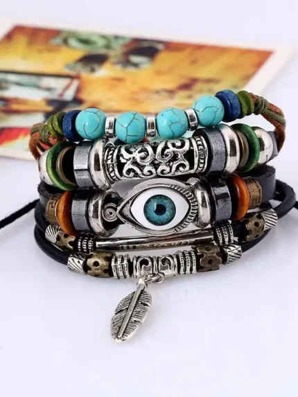 Blue Eyes Vintage Hollow Carved Bracelet