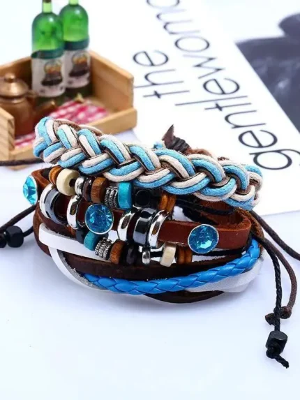 Blue Multi-Layer Braided Bracelet