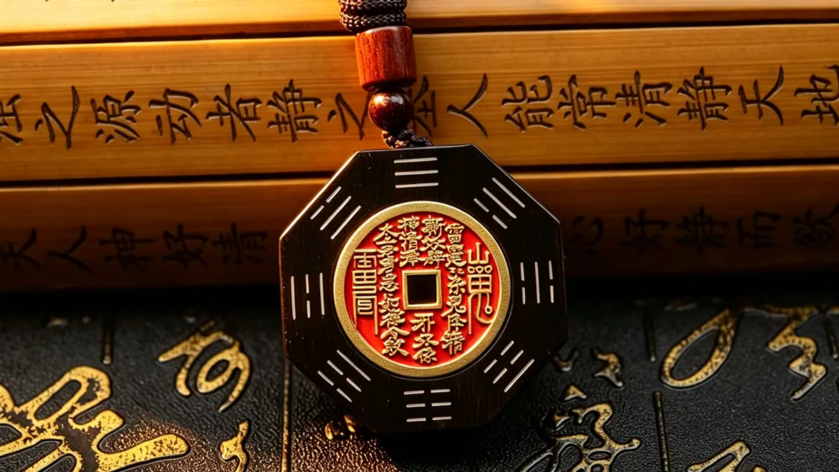 Handcrafted Thunder-Forged Jujube Wood Shan Gui Mountain Spirit Token with Bagua Alignment