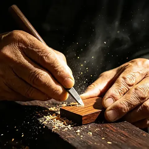 Master Craftsman Carving Consecrated Thunderwood Artifacts